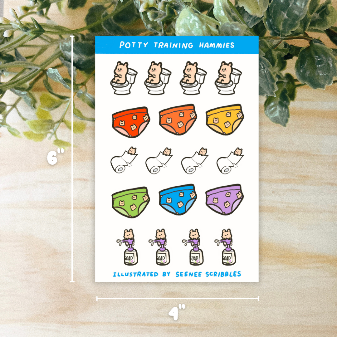 Potty Training Hammies Sticker Sheet