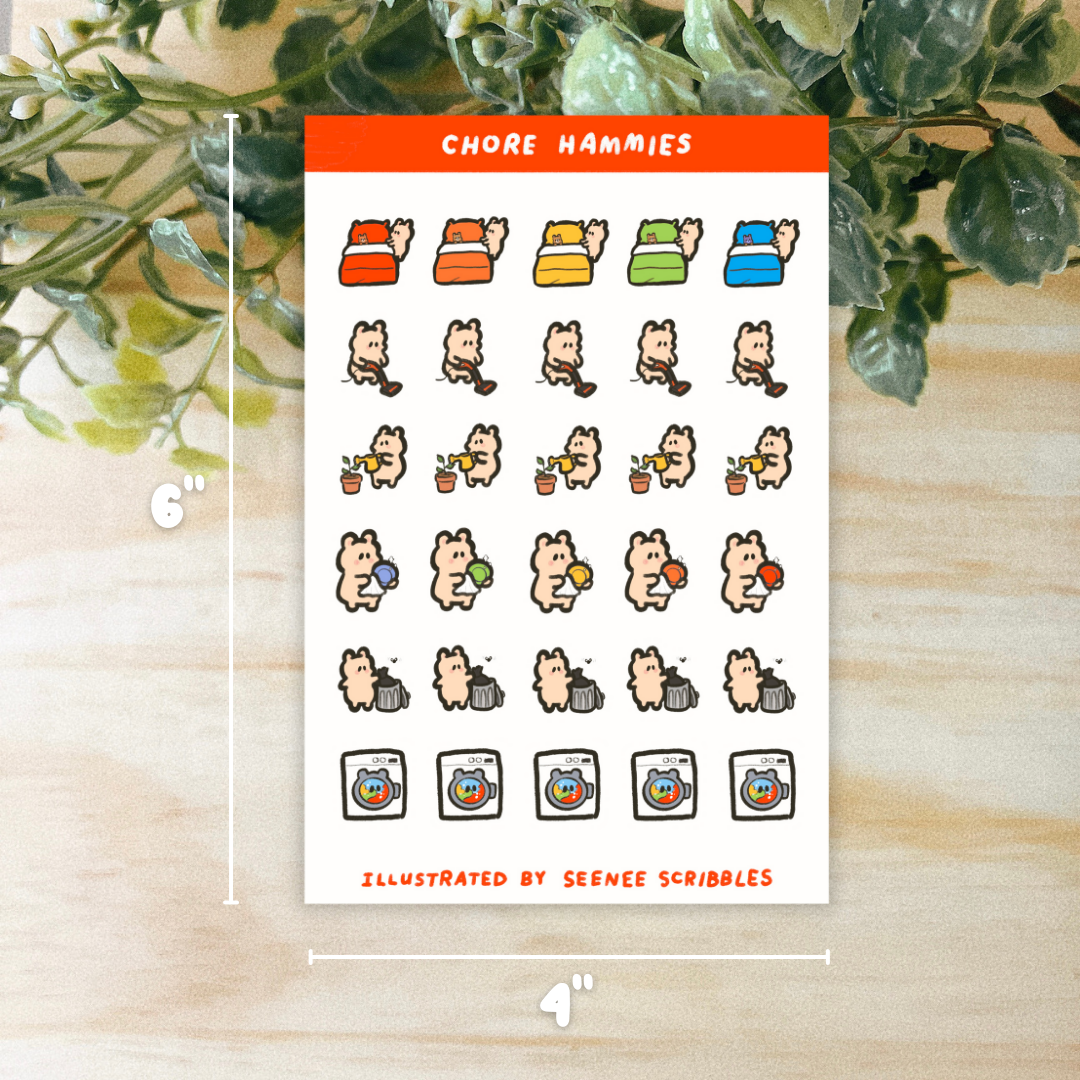 Chore Hammies Sticker Sheet