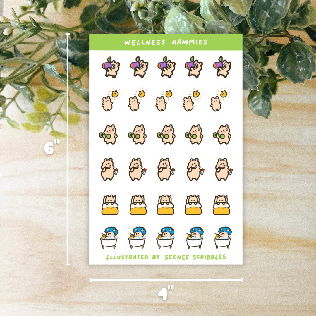 Wellness Hammies Sticker Sheet