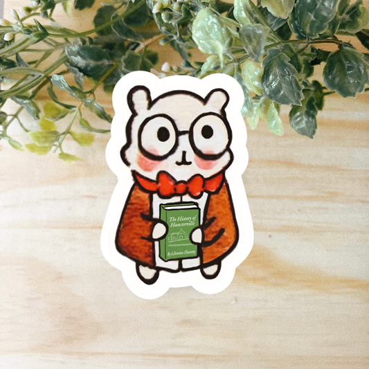 Librarian Hammy Sticker | Dishwasher Safe