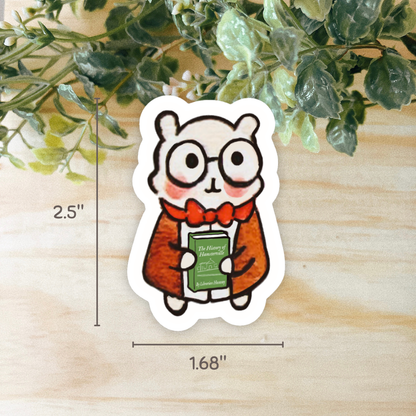 Librarian Hammy Sticker | Dishwasher Safe
