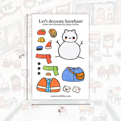 Let's decorate Snowham! Sticker Sheet Activity