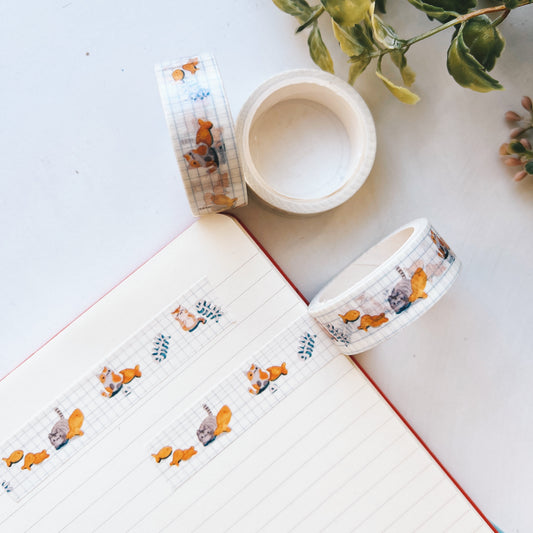 Goldfish Kittens Washi Tape • 1.5cm x 5m
