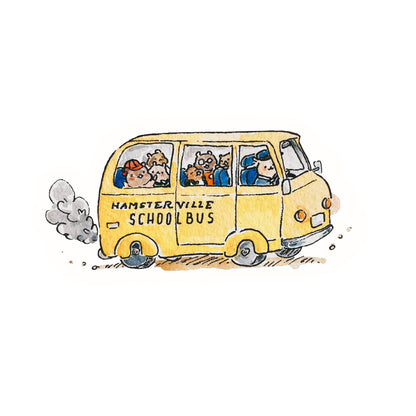 Hamsterville School Bus Sticker | Waterproof, Weatherproof, Dishwasher Safe