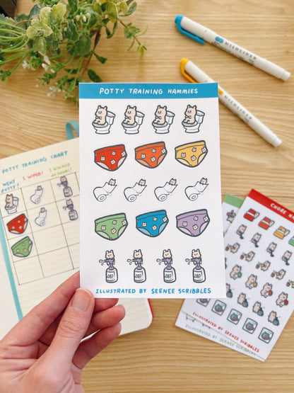 Potty Training Hammies Sticker Sheet