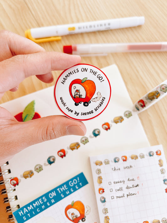 Hammies On the Go! Washi Tape (THIN) • 1cm x 5m