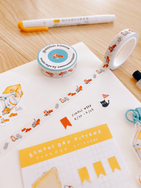 Goldfish Kittens Washi Tape (THIN) • 1cm x 5m (Copy)