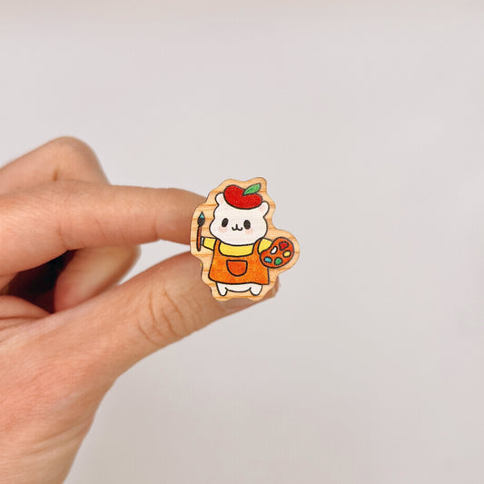 Painter Hammy Wooden Pin