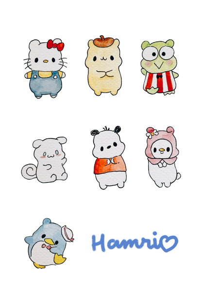Hamrio Characters 4x6" Print