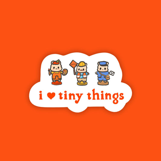 I Love Tiny Things Vinyl Sticker | Dishwasher Safe