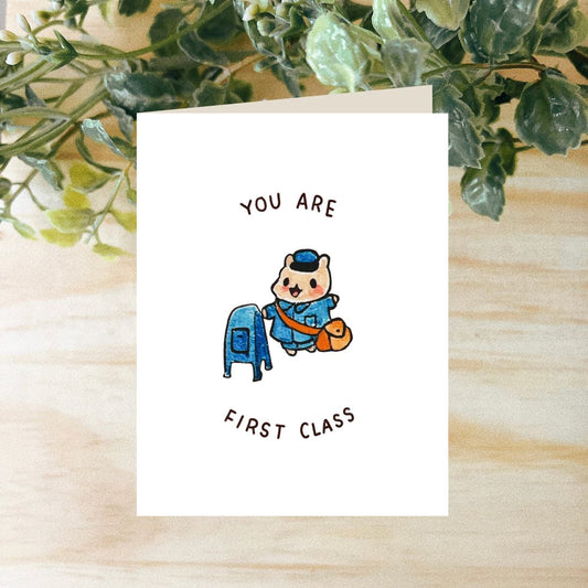 You Are First Class Post Hammy Watercolor Greeting Card
