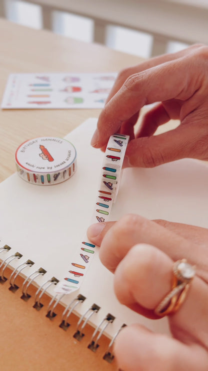 Birthday Hammies Washi Tape • 1cm x 5m