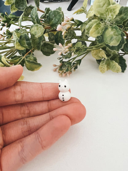 Snow Kitten Clay Buddy | Handmade